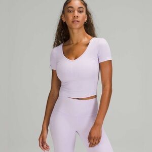 Lululemon Align T-shirt Nulu Tight Fit Top Lavender Shirt